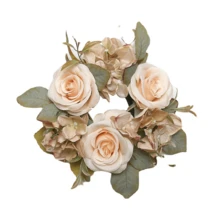 1pc/2pcs Wedding Candle Holder Garland Artificial Rose Candle Ring Wedding Table Decor Silk Candle Home Centerpiece Party Decoration Gift Birthday Graduation - View 21