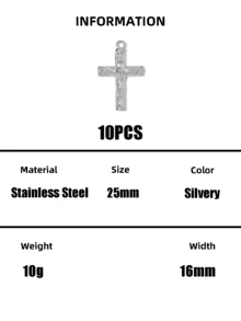 18K Gold Plated Stainless Steel Jesus Crucifix Cross Pendant Religious Charms For Necklace Making - V0254 - View 7