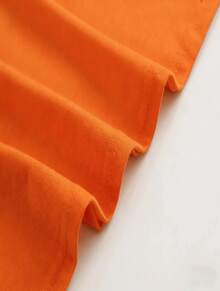 Nouveau T-shirt pour femmes, T-shirt surdimensionné pour femmes pour le printemps/été, style d'illustration simple, tenue d'été pour femmes de la République Dominicaine. - Orange - Voir 5
