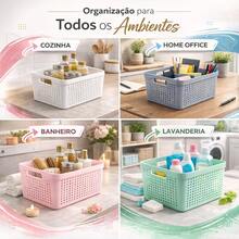 RVS E-COMMERCE Set Of 5 Organizer Boxes With Lid Large Basket In Resistant Plastic 2 L 4.5 L 17 L - Black - View 4