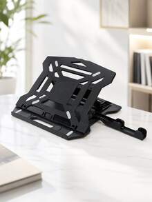 Laptop Stand With Phone Holder, 360° Rotating Swivel Foldable Adjustable Computer Stand, 8 Angles Portable Laptop Riser For Desk, Ergonomic Ventilated Notebook Holder Compatible With MacBook Air Pro HP 10-17 Inch, Office Home - View 10