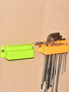 18-Slot Hex And Star Wrench Holder, Plastic Wall-Mounted Tool Organizer Rack, Suitable For Garage Storage And Repair Tool Organization - Multicolor - View 1