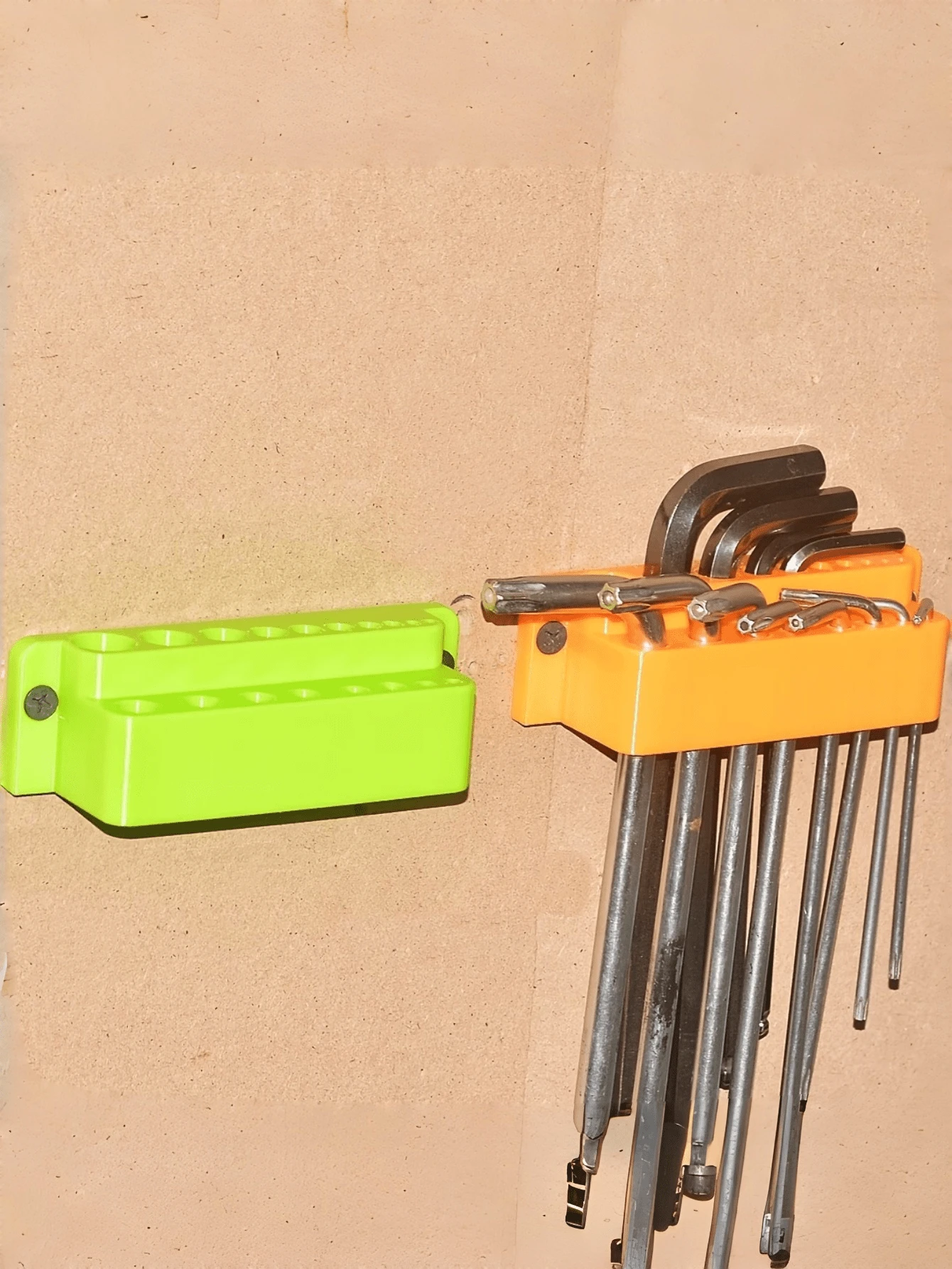 18-Slot Hex And Star Wrench Holder, Plastic Wall-Mounted Tool Organizer Rack, Suitable For Garage Storage And Repair Tool Organization - Multicolor - View 1