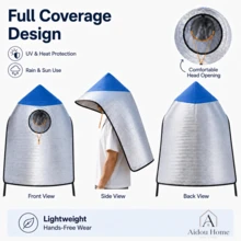 Lightweight Sun Protection Cape Hat, Reflective Outdoor Work Cover, Rainproof UV Shield For Gardening, Fishing & Farm Work - Sun Protection Cape - View 8