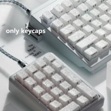 126 Keys White Crystal Carbon Fiber Texture Keycaps ABS+PC Material Original Height Side-Printed Translucent Mechanical Keyboard Keycaps Compatible With 61/64/75/87/980 - View 6