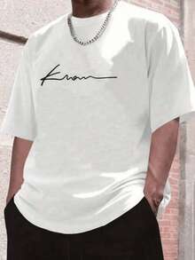 Texto caligrafiado con la palabra Known representa el saber y conocimiento personal reflejado en esta moderna prenda blanca camiseta de hombre - Blanco - Ver 1
