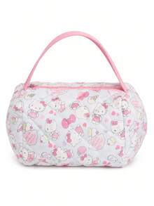 MINISO Sanrio Hello Kitty Quilted Makeup Bag, Portable With Handle Cosmetic Storage Bag, Cute Travel Toiletry Bag, Suitable For Skincare Products And Daily Storage - Multicolor - View 6
