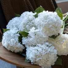 Artificial White Hydrangea Bouquet, High-Quality Faux Flowers, Suitable For DIY Wedding Flower Basket, Bridal Bouquet, Birthday Party, Outdoor Home Decor, Holiday Gift, Also For Home Restaurant, Bedroom, Holiday Birthday Party, Outdoor Garden Decor, Spring Decor, Garden Decor - White - View 10