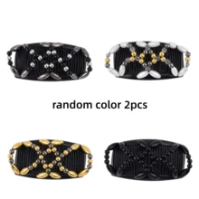 1pc Women's Double-Sided Hair Comb Elegant Beaded Hair Clip, Suitable For Ponytail, Half-Up And Layered Hairstyles, Multi-Functional Hair Accessory, Ideal Gift Choice,Bun Extension - Black - View 8