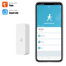 Sensor de movimiento PIR inteligente WiFi para control remoto por APP de hogar inteligente, enlace inteligente, protección de , compatible con Tuya Smart Life y Alexa - Ver 1