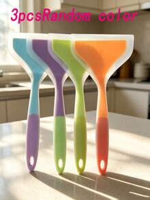 3/2/1pc Non-Scratch Wide Silicone Spatula, Heat-Resistant Non-Stick Pan Turner, Macaron Color-Block Long Handle, Anti-Slip Comfortable Grip With Hanging Hole For Easy Storage, One-Piece Silicone Material, Odorless, Soft Head For Enamel And Flat Bottom Pans, Suitable For Searing Steak, Pancakes, Tamagoyaki, Hand-Torn Pancakes, Multi-Functional Kitchen Cooking Tool, Colorful Silicone Cooking Spatula, Heat-Resistant Easy-To-Clean Home Kitchen Utensil - Multicolor - View 11