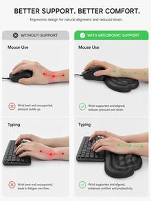 Kreatives Engel-Flügel-Silikon-Handgelenkstützkissen, rutschfeste Tastatur- & Maus-Handgelenkauflage, stilvolles ergonomisches Desktop-Accessoire für die tägliche Büroarbeit von Damen - Übersicht 6