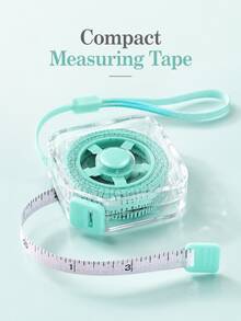 8/4/2/1pc Macaron Color Transparent Shell Retractable Tape Measure, Cute Minimalist Premium Plastic Square Waist Measuring Tape With Lanyard And Button, Sewing Tailoring Craft Tool, Essential For Home School College Daily Use - Multiple Styles - View 2