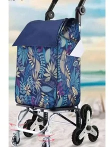 Carrito de compras, carrito de supermercado, mini carrito, portátil, plegable, ligero, fácil de usar para subir escaleras, asa de transporte - A - Carrito de compras plegable y extraíble - Ver 2
