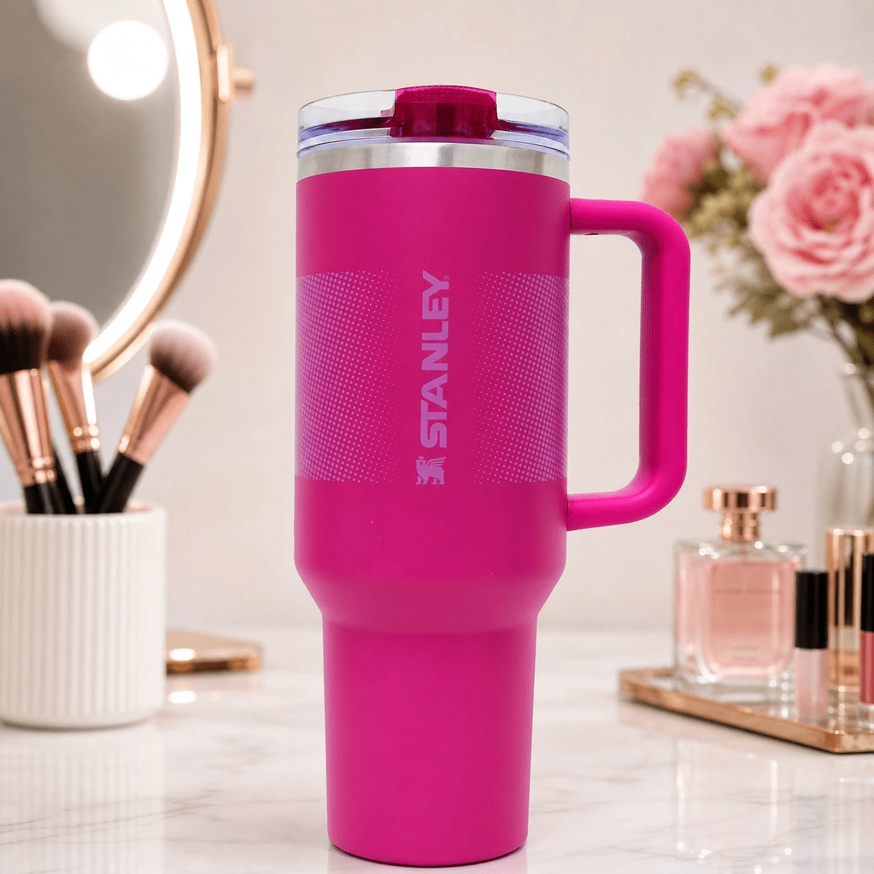 Stanley 40oz ProTour Limited Edition Dragon Fruit Magenta Tumbler, Insulated Stainless Steel Leakproof Mug With Handle Straw All-Day Cold Retention - 玫紅色 - 查看 1