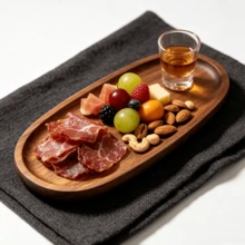 Light Luxury Solid Wood Tray - Oval Wooden Tray, Coffee Tray, Snack Tray, Dessert Tray, Easy To Clean, Appetizer Platter, Serving Plate, Dish, Platter, Party Supplies Suitable For Sushi, Desserts, Snacks, Fruits - Suitable For Holiday Gifts, Christmas, Halloween Party, Kitchen Storage Rustic Style Tableware, Kitchen Accessories, Picnic - View 7