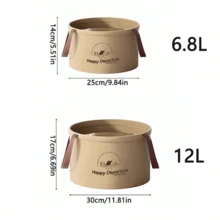 12L And 6.8L Collapsible Water Bucket, Multi-Functional Portable Foldable Foot Bath Basin, Outdoor Travel Storage Bucket, Suitable For Camping, Hiking, Dorm, Home Foot Bath And Cleaning - Hand Bucket - View 3