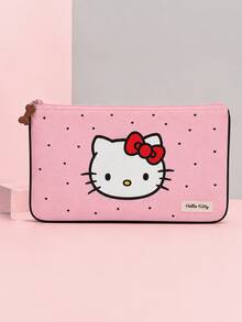 MINISO Sanrio Hello Kitty 粉色化妝包，可愛波點拉鍊化妝收納袋，適合旅行盥洗用品、保養品及日常必需品收納 - 彩色 - 查看 2