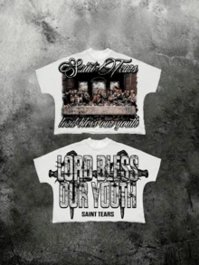 Divine Blessing Depicted At The Last Supper With A Spiritual Message Of Youthful Strength And Hope - Men's Double-Sided T-Shirt - 白色 - 查看 1