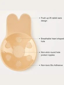 4pcs/2pcs Washable Bunny Ears Silicone Invisible Bra Self-Adhesive Sports Push-Up Bra Stickers - Multicolor - View 2