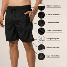 7d7 SportWear Kit 3 Shorts Masculino Esporte Treino Corrida Alta Qualidade Tecido Leve e Confortável Secagem Rápida - Preta, Chumbo e Bordô - Visão 3