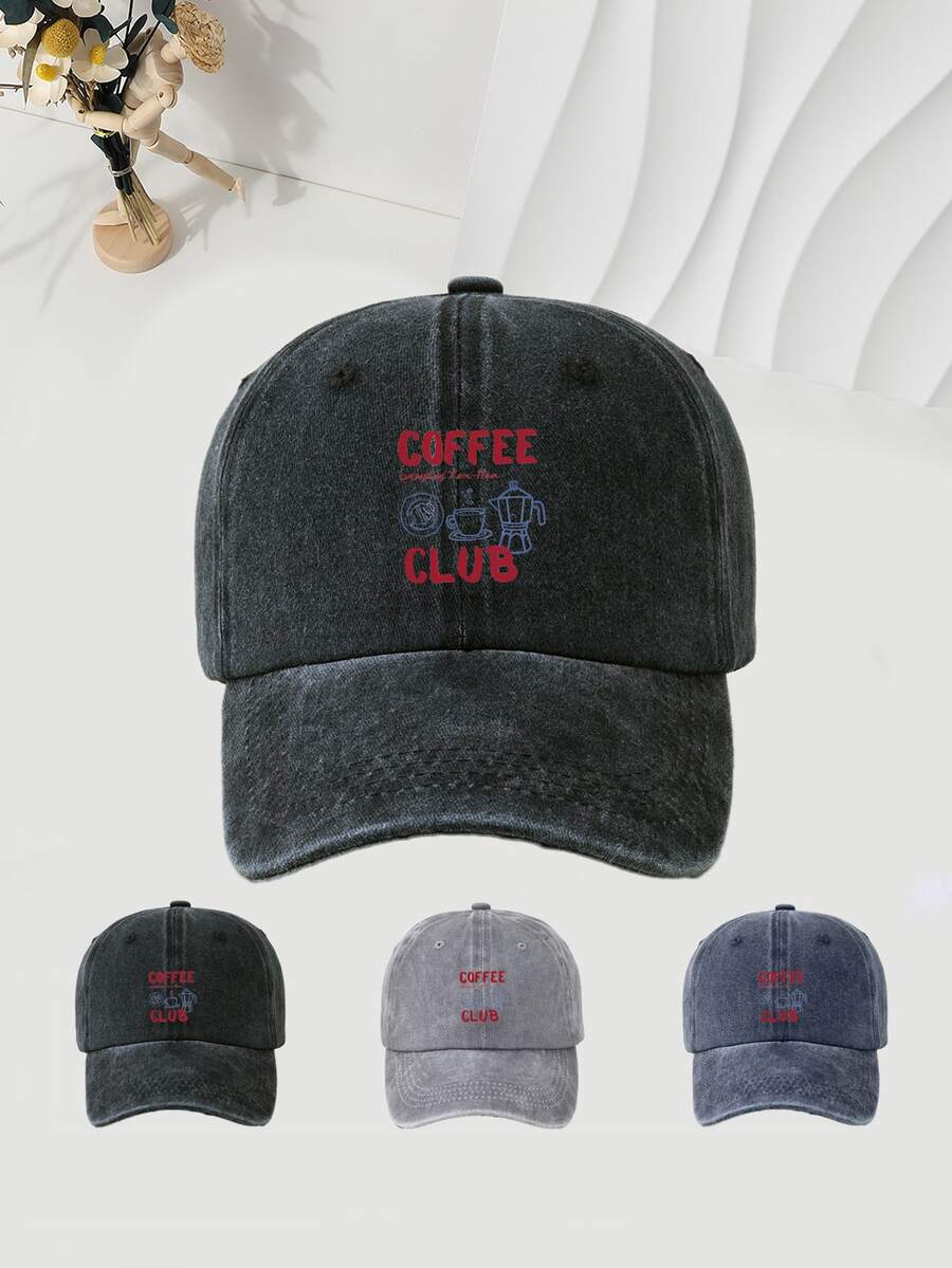 1pc English Fashion Print Baseball Cap, Sun Protection & Breathable, Versatile Style, Unisex, Suitable For Travel, Outdoor Sports, Holiday Gift - English - View 1