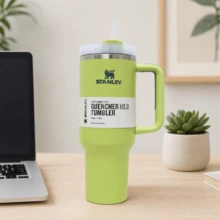STANLEY 40oz H2.0 Flowstate Tumbler, Citron Lime Green Vacuum Insulated Stainless Steel, Leakproof Lid With Handle Straw Sweat-Proof - 綠色 - 查看 3