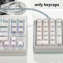 126 Keys White Crystal Carbon Fiber Texture Keycaps ABS+PC Material Original Height Side-Printed Translucent Mechanical Keyboard Keycaps Compatible With 61/64/75/87/980 - View 8