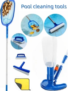 5pcs Pool Skimmer Net Set With Pole, Skimmer Net Rake, Suitable For Spa, Swimming Pool, Pool Brush, Pool Brush Handle, Pool Wall Cleaning Brush - Cleaning Tools - View 10
