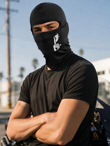 Musion 1/2/3pcs Hand Gesture Print Balaclava, Breathable Mesh Full Face Ski Mask, Hip-Hop Street Style Headwear, Suitable For Motorcycle Riding, Skateboarding And Daily Wear - Multicolor - View 4