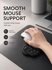 Kreatives Engel-Flügel-Silikon-Handgelenkstützkissen, rutschfeste Tastatur- & Maus-Handgelenkauflage, stilvolles ergonomisches Desktop-Accessoire für die tägliche Büroarbeit von Damen - Übersicht 4
