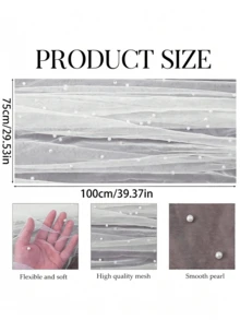 1件白色珍珠網紗桌布,波希米亞鄉村風,適用婚禮、嬰兒洗禮、節日派對、居家裝飾、攝影背景、嬰兒禮品派對 - 彩色 - 查看 10