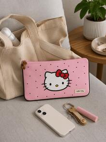 MINISO Sanrio Hello Kitty 粉色化妝包，可愛波點拉鍊化妝收納袋，適合旅行盥洗用品、保養品及日常必需品收納 - 彩色 - 查看 4