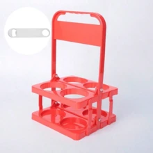 1pc Retro Portable Beer Basket, Holds 6 Bottles, Foldable, Can Also Be Used As Beer Rack, Beer Bottle Storage Bin, Coffee/Tea Carrier, Suitable For Daily Use And Parties, Essential For Beer Festivals. - Multicolor - View 12