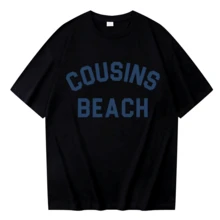 The Summer I Turned Pretty - Cousins Beach Women's T-Shirt, Harajuku Casual Sleeve Streetwear, Aesthetic Clothing - 黑色 - 查看 1