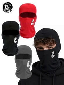 Musion 1/2/3pcs Hand Gesture Print Balaclava, Breathable Mesh Full Face Ski Mask, Hip-Hop Street Style Headwear, Suitable For Motorcycle Riding, Skateboarding And Daily Wear - Multicolor - View 3