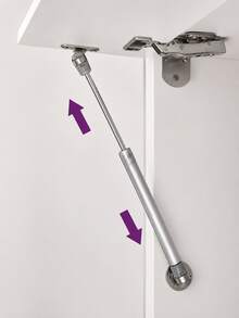 2pcs/1pc 100N/22.5LB Gas Spring Support Rod, Silver Hydraulic Pneumatic Strut, Suitable For Cabinet Doors, Cabinet Lids, Storage Boxes And Furniture, Soft-Opening Cabinet Door Hardware - A (100 Newtons / 22.51 Lbs) - View 2
