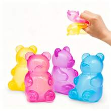 1pc Bear Hand-Painted Maltose Squishy Stress Relief Toy, Slow Rebound Squeeze Toy, Pretend Play Bear Gift For Boys And Girls, Ultra-Thin Smooth Texture, Multi-Functional Sensory Stress Relief Toy, Ideal Desktop Relaxation And Office Stress Relief Gift - Multicolor - View 6