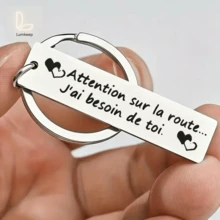 1pc Stainless Steel Keychain Drive I Need You Heart Charm Romantic Gift For Boyfriend Husband From Girlfriend Wife, Long Distance Relationship Valentine's Day Birthday Present Daily Commute Accessory - A - View 5