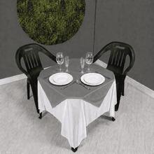Set Of 20 White Tablecloths 1.5x1.5m + Colorful Table Runners - 灰色 - 查看 2