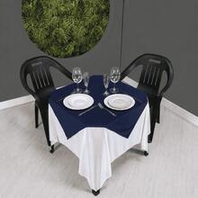 Set Of 20 White Tablecloths 1.5x1.5m + Colorful Table Runners - 藏蓝色 - 查看 2