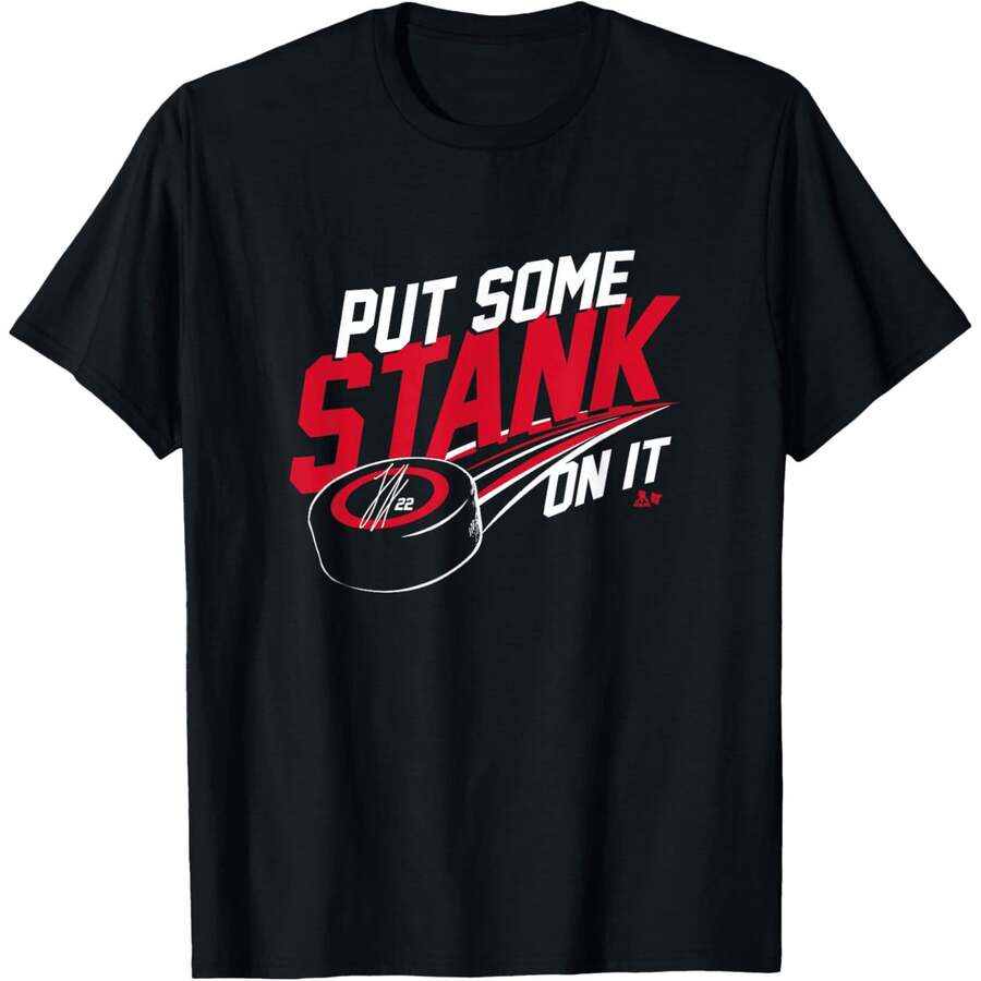 Logan Stankoven - Dale un toque de mal olor - Camiseta de hockey Carolina - Negro - Ver 1
