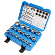 19-Piece Socket Wrench Set 1/2" Tool 8-32mm Spline Socket Set Torx Hex, Ideal For Professional Craftsmen And Ambitious DIYers Who Rely On Suitable Tools For Every Job. - Blue - View 6