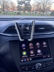 Rhinestone Decorated Gravity Car Phone Holder, Dual-Use Air Vent And Dashboard Mount, Cute Multi-Function Car Accessory, Suitable As Birthday Gift For Boyfriend, Family And Friends, Compatible With IPhone And Android Phones - Air Vent Bracket - View 6