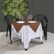 Set Of 20 White Tablecloths 1.5x1.5m + Colorful Table Runners - 鏽棕色 - 查看 5