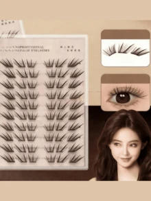 1pc Eyelash Book Thin Strip False Eyelashes, Soft Invisible Beginner Single Cluster Eye-Enlarging - View 2