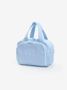 Doppelt breite Öffnung, große Kapazität, Plüsch-Make-up-Tasche, multifunktionale Damen-Reise-Tragetasche, tragbare Toilettenartikel-Aufbewahrungstasche, geeignet für Schule, Zuhause, Outdoor-Alltagsgebrauch und Sommerurlaub-Reise-Essentials - Verschiedenfarbig - Übersicht 14