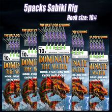 5 Packs Sabiki Rig Color With Glow Beads Pre-Tied Silver Thread Fishing Rigs Imitation Small Baitfish For Mackerel Cod Herring Sardine Bass - Purple - View 9