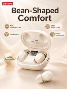 Lenovo Wireless Bluetooth 5.4 Earbuds, Mini Invisible Noise Cancelling Earphones With ENC Microphone, LED Display Charging Case And Deep Bass, Compatible With IPhone And Android Phones - View 15