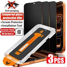 CASECOPS 3 piezas Protector de pantalla de privacidad, con kit de alineación automática, compatible con iPhone 17/17 Pro/17 Pro Max/17 Air/15 Pro Max/15 Pro/15 Plus/15/14 Pro Max/14 Pro/14 Plus/14/13 Pro Max/13 Pro/13/12 Pro Max/12 Pro/12/11 Pro Max/11 Pro/11/XS Max/XS/XR/X, vidrio templado 9H, anti-arañazos, anti-huellas, compatible con fundas de teléfono, protector de pantalla de cobertura completa Dynamic Island - Caja de privacidad de 3 piezas - Ver 25